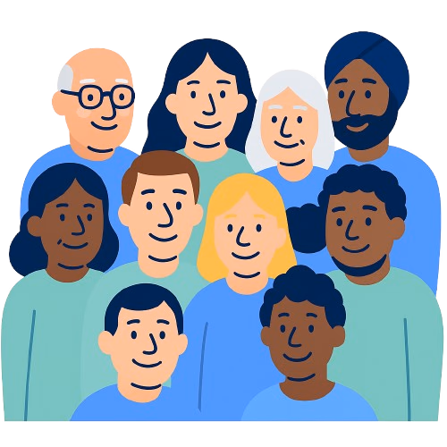 Patients collaborating on healthcare research